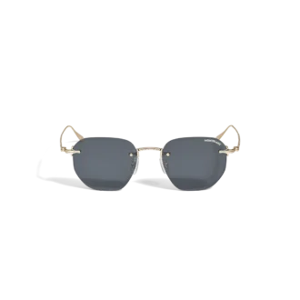 Round Sunglasses with Gold Coloured Metal Frame