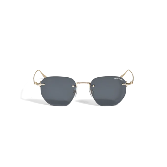 Round Sunglasses with Gold Coloured Metal Frame