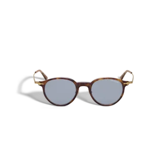 Round Sunglasses with Havana Acetate Frame