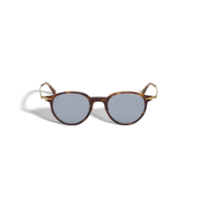 Round Sunglasses with Havana Acetate Frame