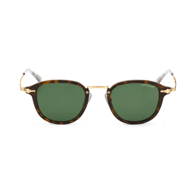 Round Sunglasses with Havana-Colored Injected Frame