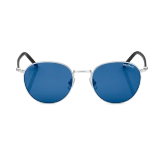 Round Sunglasses with Ruthenium-Colored Metal Frame