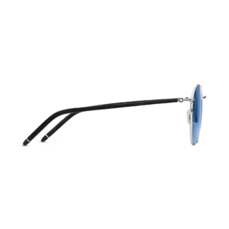 Round Sunglasses with Ruthenium-Colored Metal Frame