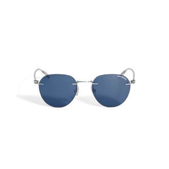 Round Sunglasses with Silver Col Metal Frame