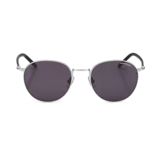 Round Sunglasses with Silver-Colored Metal Frame