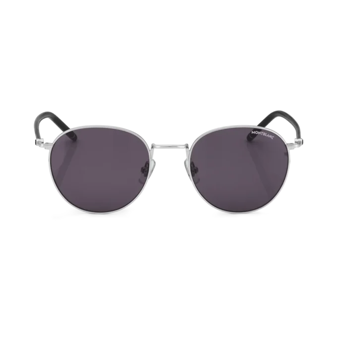 Round Sunglasses with Silver-Colored Metal Frame