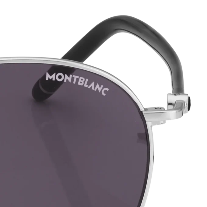 Round Sunglasses with Silver-Colored Metal Frame