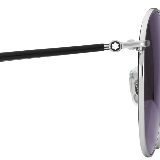 Round Sunglasses with Silver-Colored Metal Frame