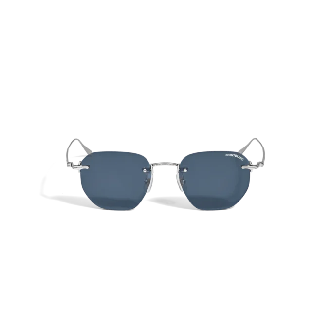 Round Sunglasses with Silver Coloured Metal Frame