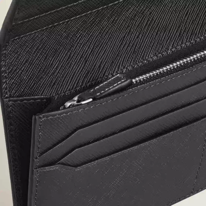 Sartorial wallet 14cc with zipped pocket