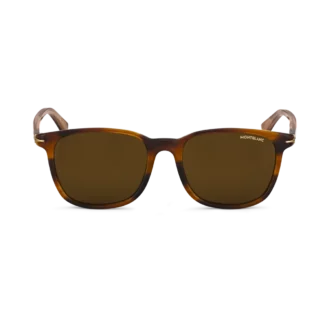 Squared Sunglasses with Brown-Colored Acetate Frame