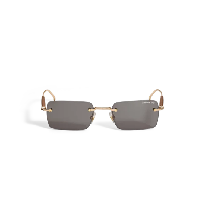 Squared Sunglasses with Gold Col Metal Frame