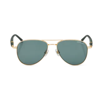 Squared Sunglasses with Gold-Colored Metal Frame