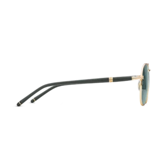 Squared Sunglasses with Gold-Colored Metal Frame