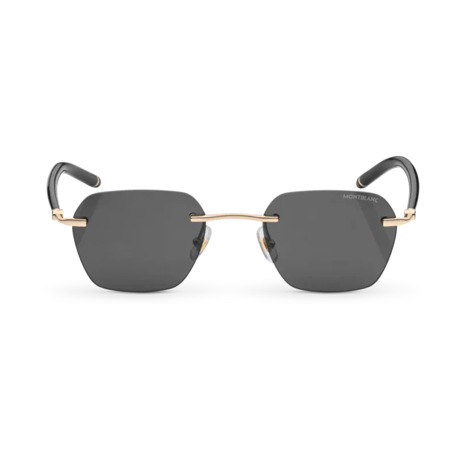 Squared Sunglasses with Gold Coloured Metal Frame