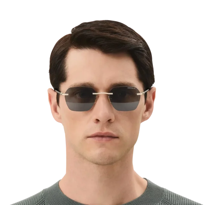 Squared Sunglasses with Gold Coloured Metal Frame