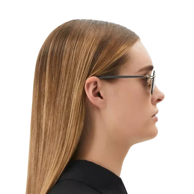 Squared Sunglasses with Gold Coloured Metal Frame