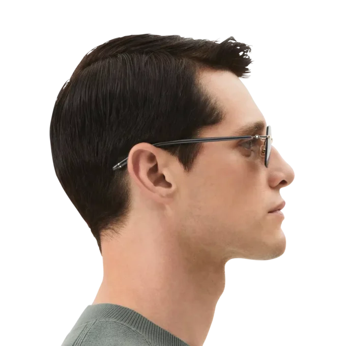 Squared Sunglasses with Gold Coloured Metal Frame